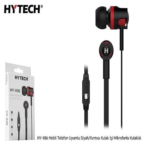 Hytech HY-X06 Mobil Telefon Uyumlu Siyah/kırmızı Kulak İçi Mikrofonlu Kulaklık
