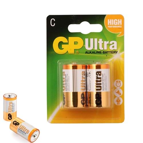 GP Ultra LR14 Orta Boy Alkaline 2li Paket