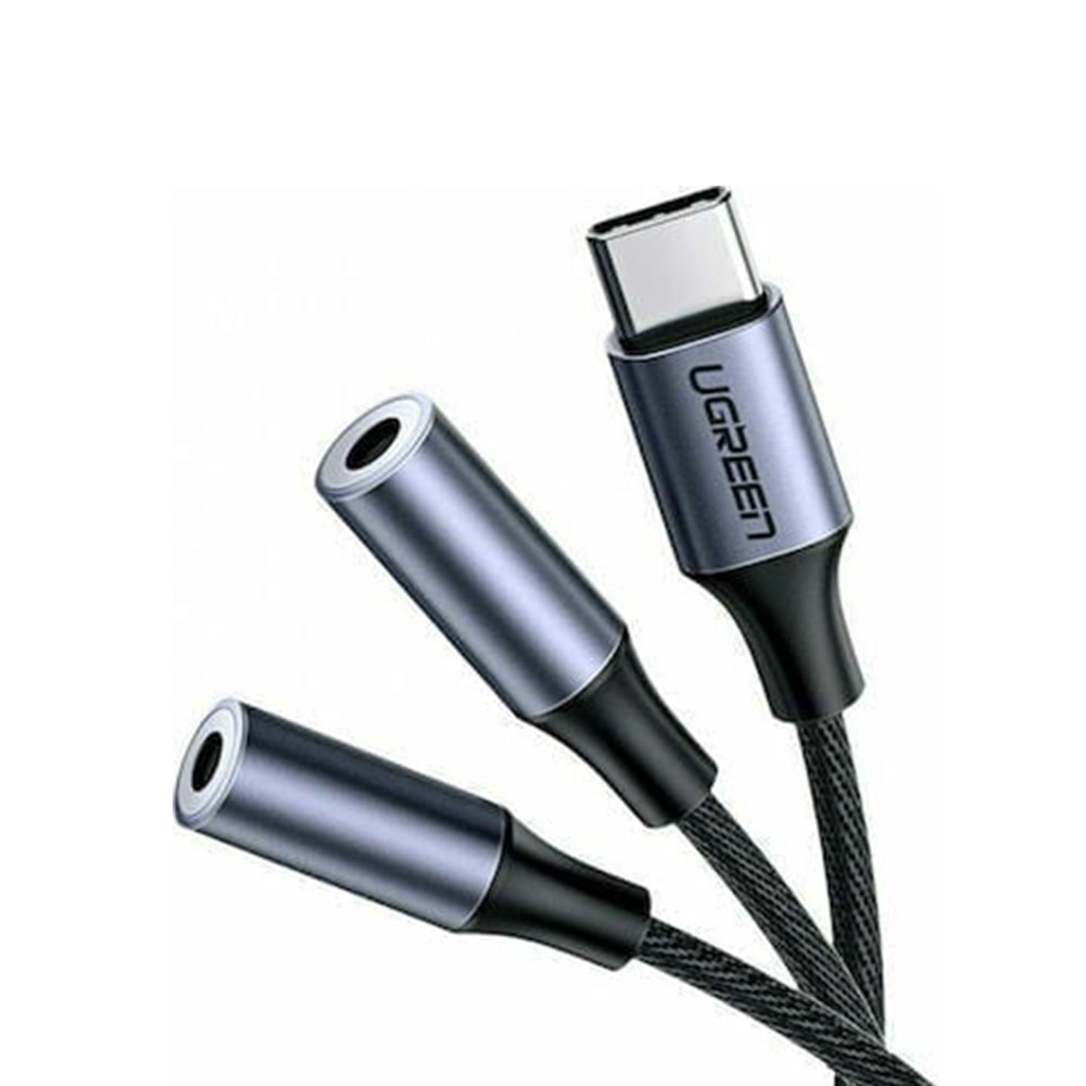 UGREEN USB Type C Male to 3.5mm 2 Female AUX 25cm