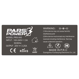Pars Power PRS-043 65W 20V 3.25A (USB) Laptop Adaptörü