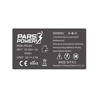 Pars Power PRS-022 7.4x5.0mm 90W 19V 4.74A Hp İğne Uç Leptop Adaptör
